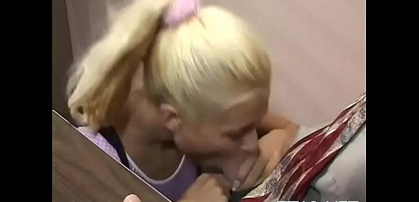 Voluptuous blonde gal Cindy flirts and gets licked